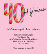 40 & Fabulous Pink Invitation